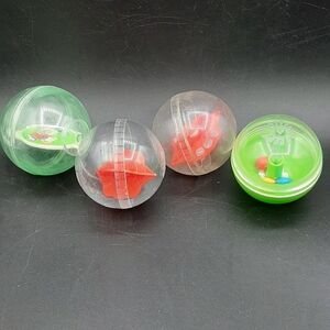 Lot of 4 Clear Plastic Balls with Spinners Inside Disney and Others Playskool?